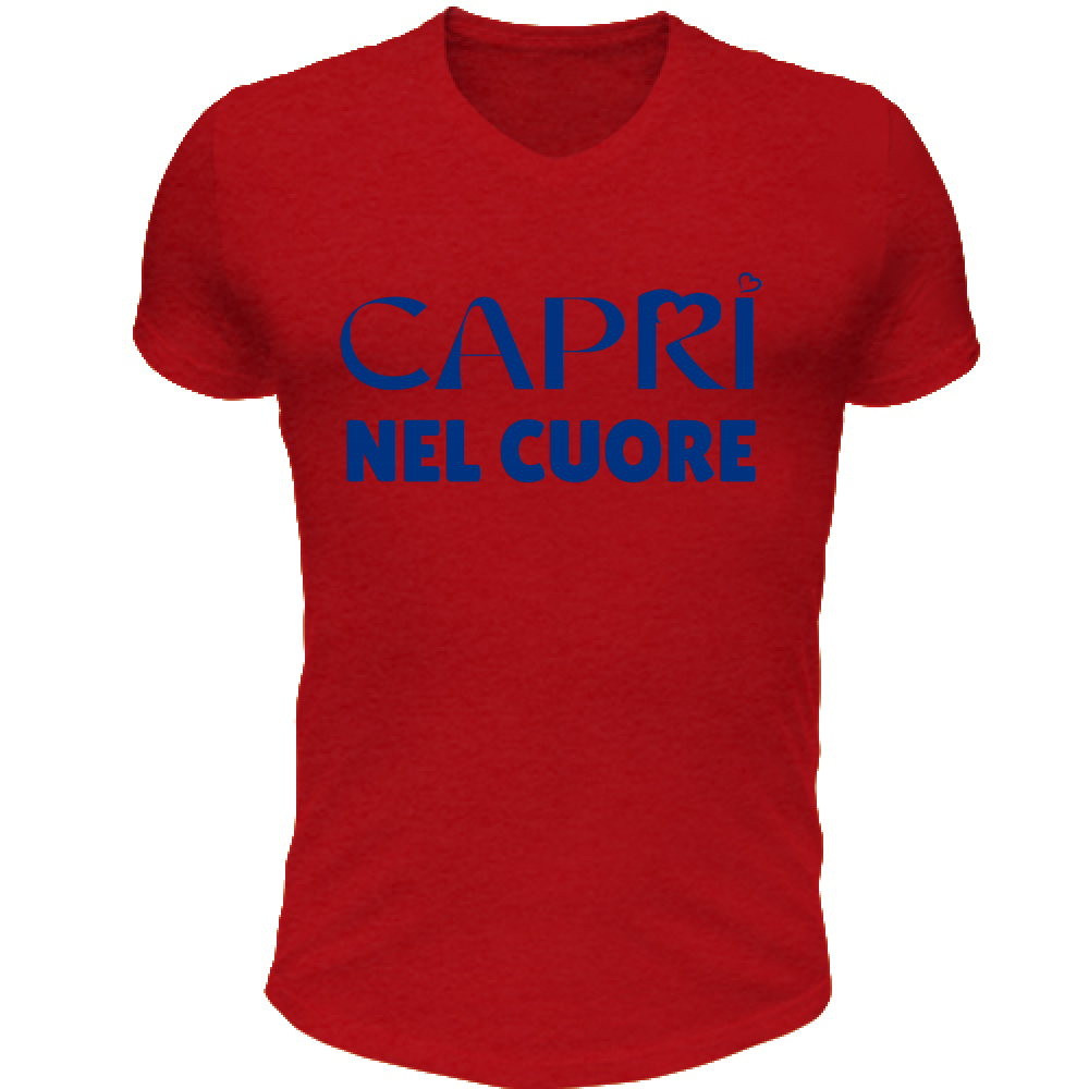 T-Shirt Unisex Scollo V Capri Nel Cuore