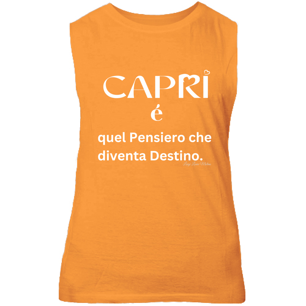 Canotta Unisex Capri quel Pensiero che diventa Destino scritta bi