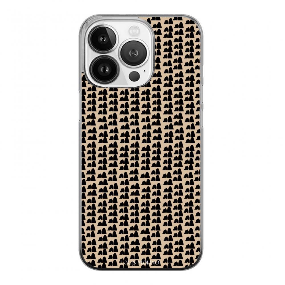 Rubber Cover iPhone 15 FARAGLIONI IN CREAM SMALL AND BLACK