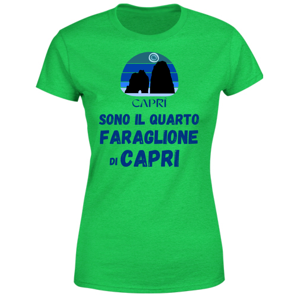 T-Shirt Donna SONO IL QUARTO FARAGLIONE DI CAPRI SCRITTA BLUE