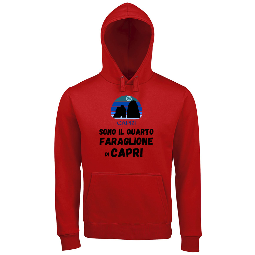Hoodie Premium Men SONO IL QUARTO FARAGLIONE DI CAPRI SCRITTA NERA