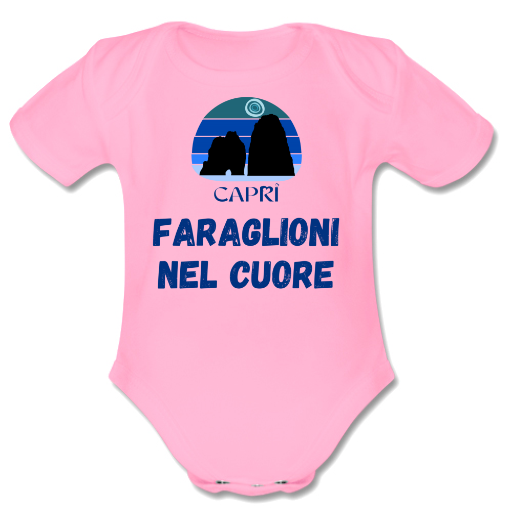 Body Bambino FARAGLIONI DI CAPRI NEL CUORE SCRITTA BLUE
