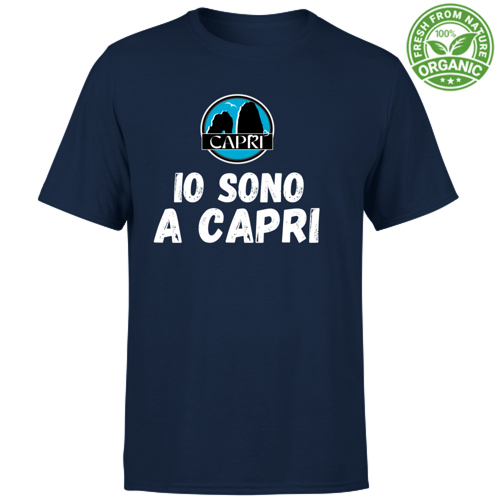 T-Shirt Unisex Organic IO SONO A CAPRI SCRITTA BIANCA