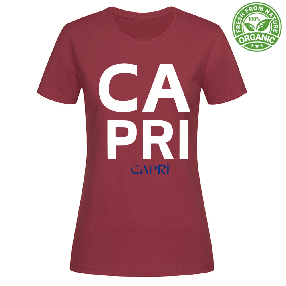 T-Shirt Woman Organic CAPRI DESIGN SCRITTA BIANCA