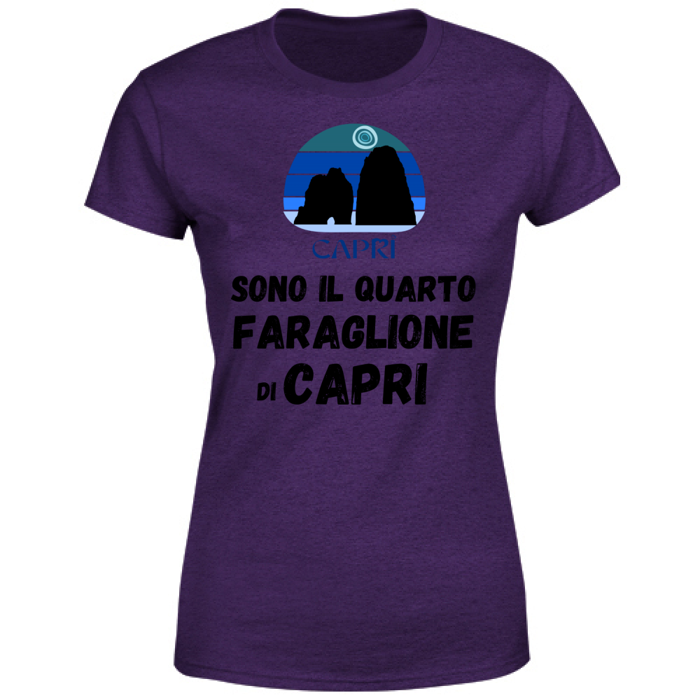T-Shirt Donna SONO IL QUARTO FARAGLIONE DI CAPRI SCRITTA NERA