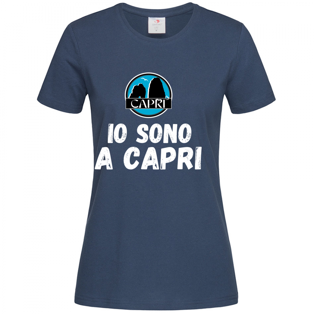 T-Shirt Women Premium IO SONO A CAPRI SCRITTA BIANCA