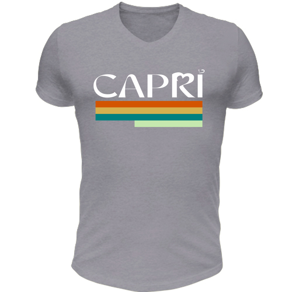 T-Shirt Unisex Scollo V CAPRI TECNICOLOR SCRITTA BIANCA