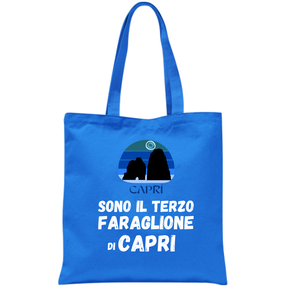 Bag I AM THE THIRD FARAGLIONE OF CAPRI WHITE WRITING