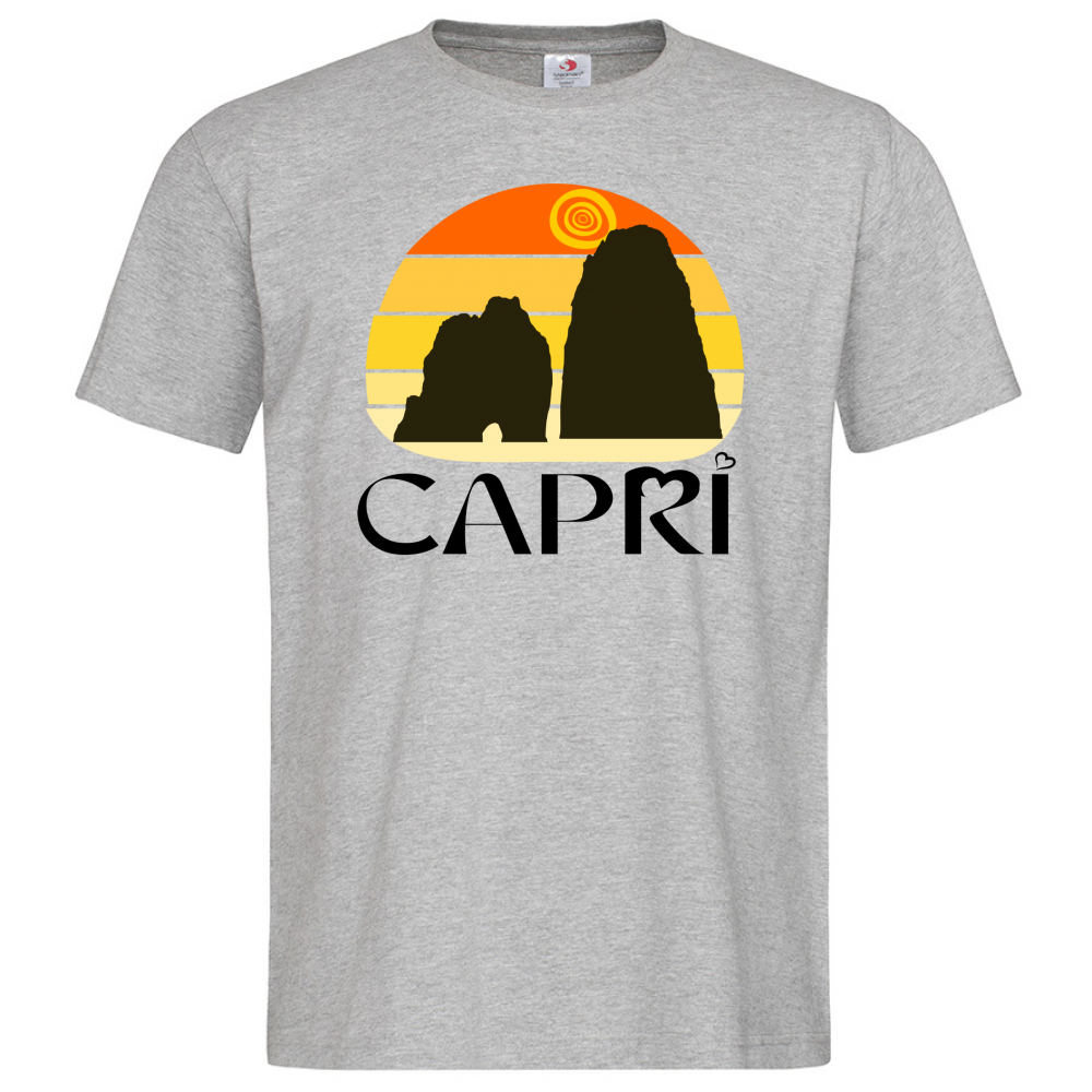 T-Shirt Men Premium CAPRI TRAMONTO VINTAGE SCRITTA NERA