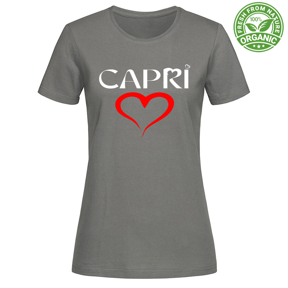 T-Shirt Woman Organic CUORE CAPRI ROSSO