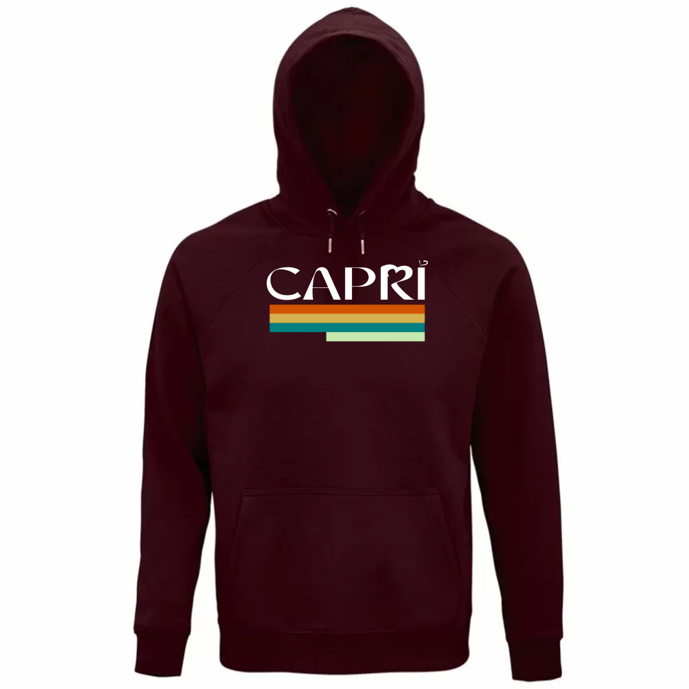 Unisex Organic Hoodie CAPRI TECHNICAL COLOR WHITE WRITING