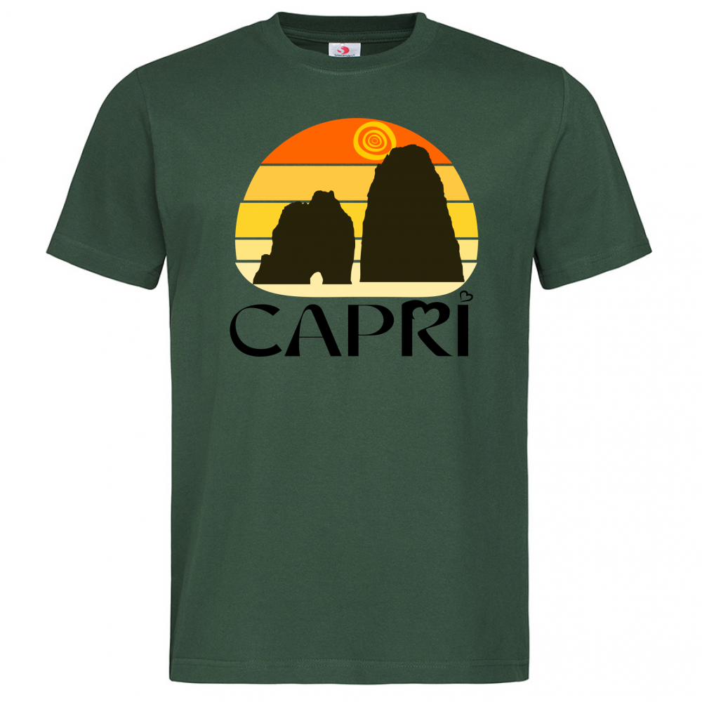 T-Shirt Men Premium CAPRI TRAMONTO VINTAGE SCRITTA NERA