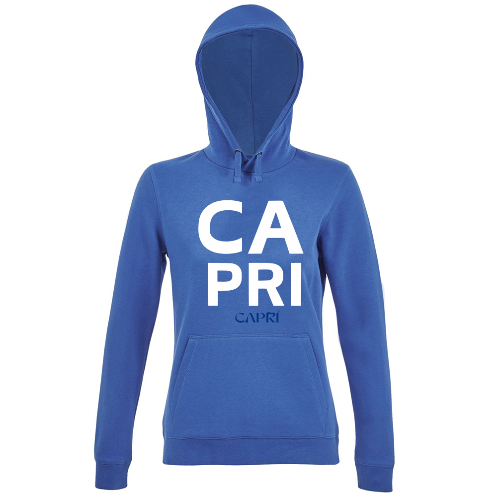 Hoodie Premium Women CAPRI DESIGN SCRITTA BIANCA