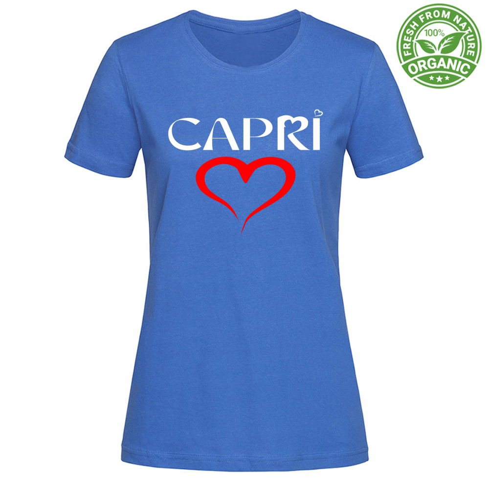 T-Shirt Woman Organic CUORE CAPRI ROSSO