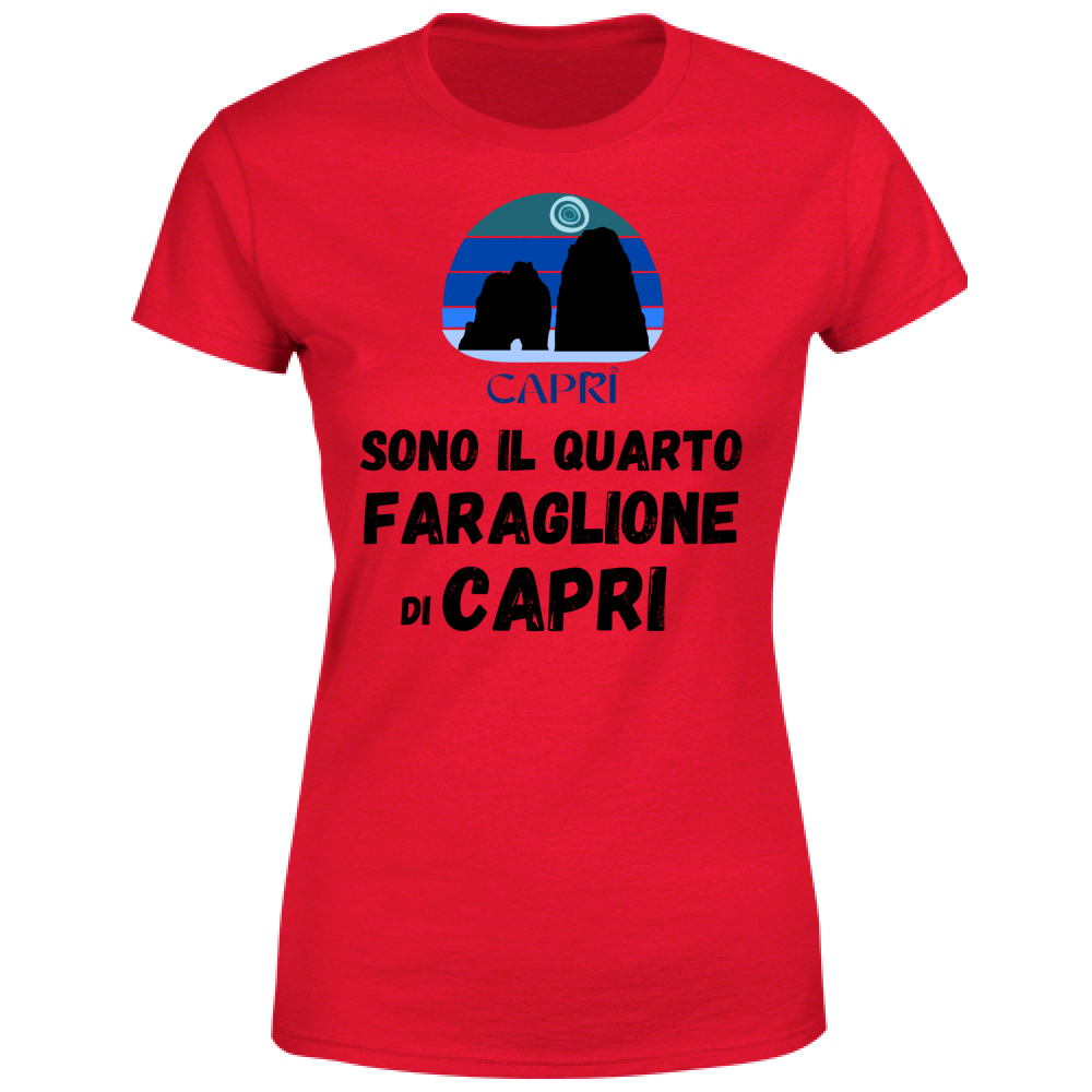 T-Shirt Donna SONO IL QUARTO FARAGLIONE DI CAPRI SCRITTA NERA