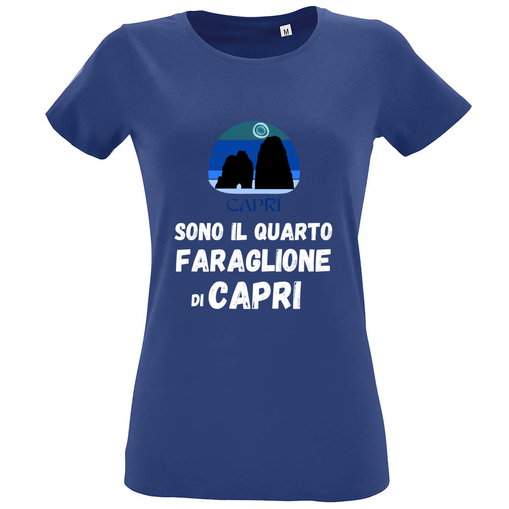 T-Shirt Women Fit SONO IL QUARTO FARAGLIONE DI CAPRI SCRITTA BIANCA
