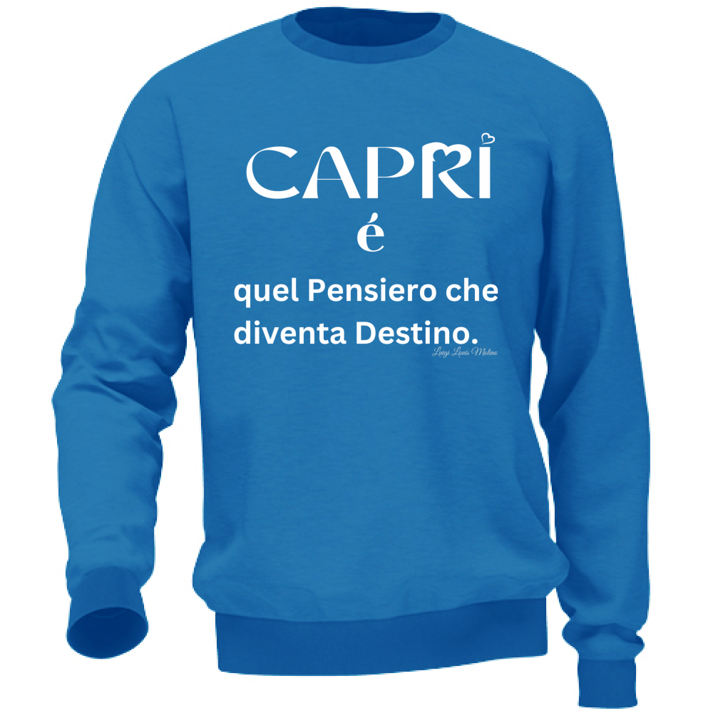 Felpa Unisex Capri quel Pensiero che diventa Destino scritta bi