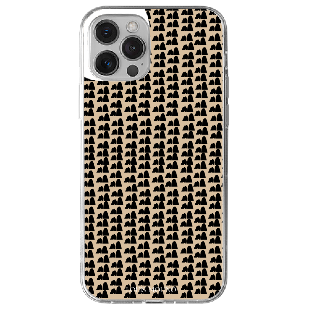 Rubber Cover iPhone 12 Pro Max FARAGLIONI IN CREAM SMALL AND BLACK