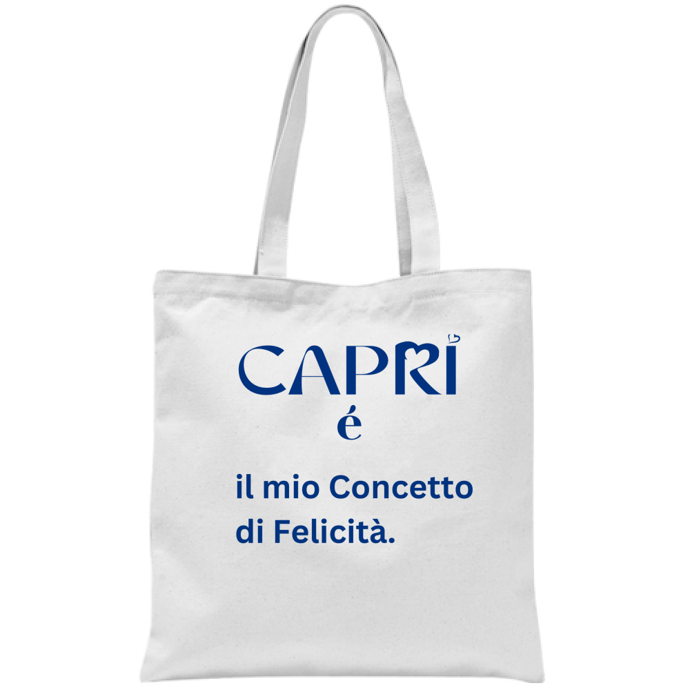 Capri bag is my concept of Happiness written Blue