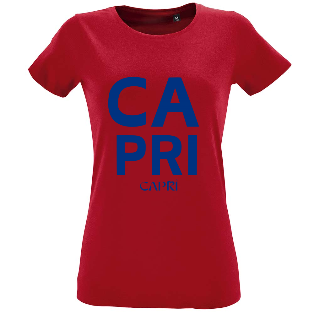 T-Shirt Women Fit CAPRI DESIGN SCRITTA BLUE