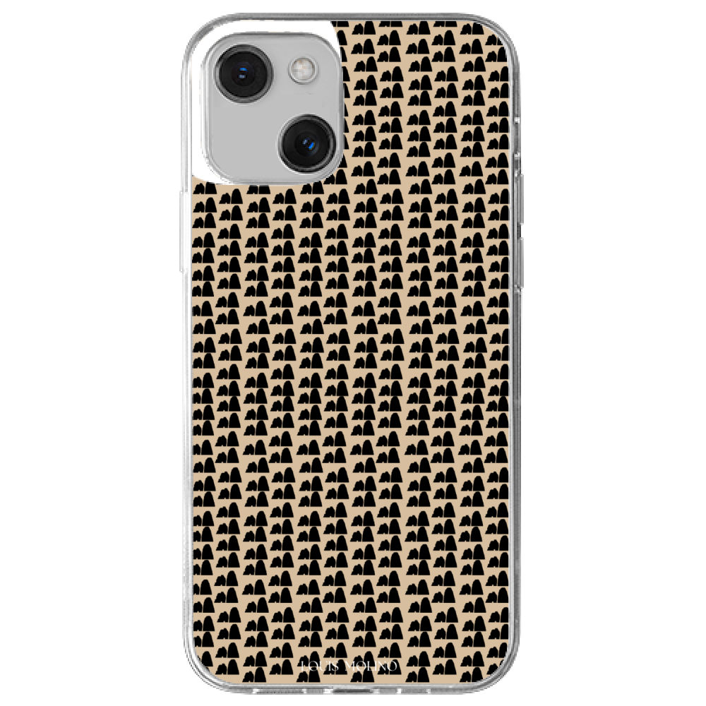 Rubber Cover iPhone 13 FARAGLIONI IN CREAM SMALL AND BLACK