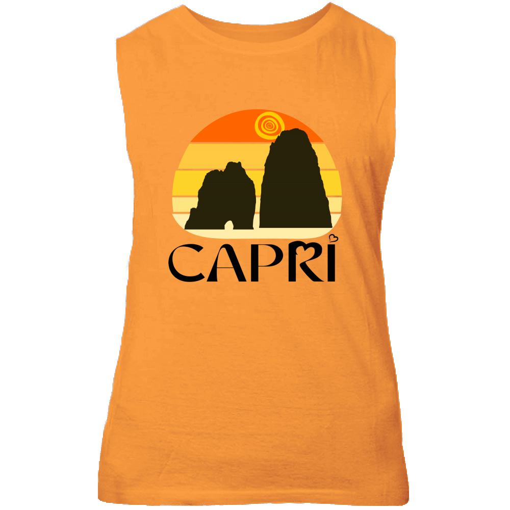 Canotta Unisex CAPRI TRAMONTO VINTAGE SCRITTA NERA