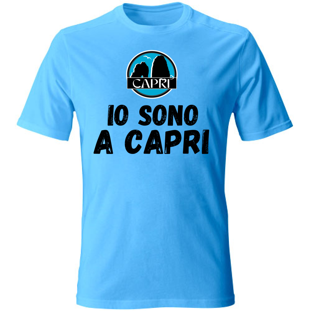 T-Shirt Bambino IO SONO A CAPRI SCRITTA NERA