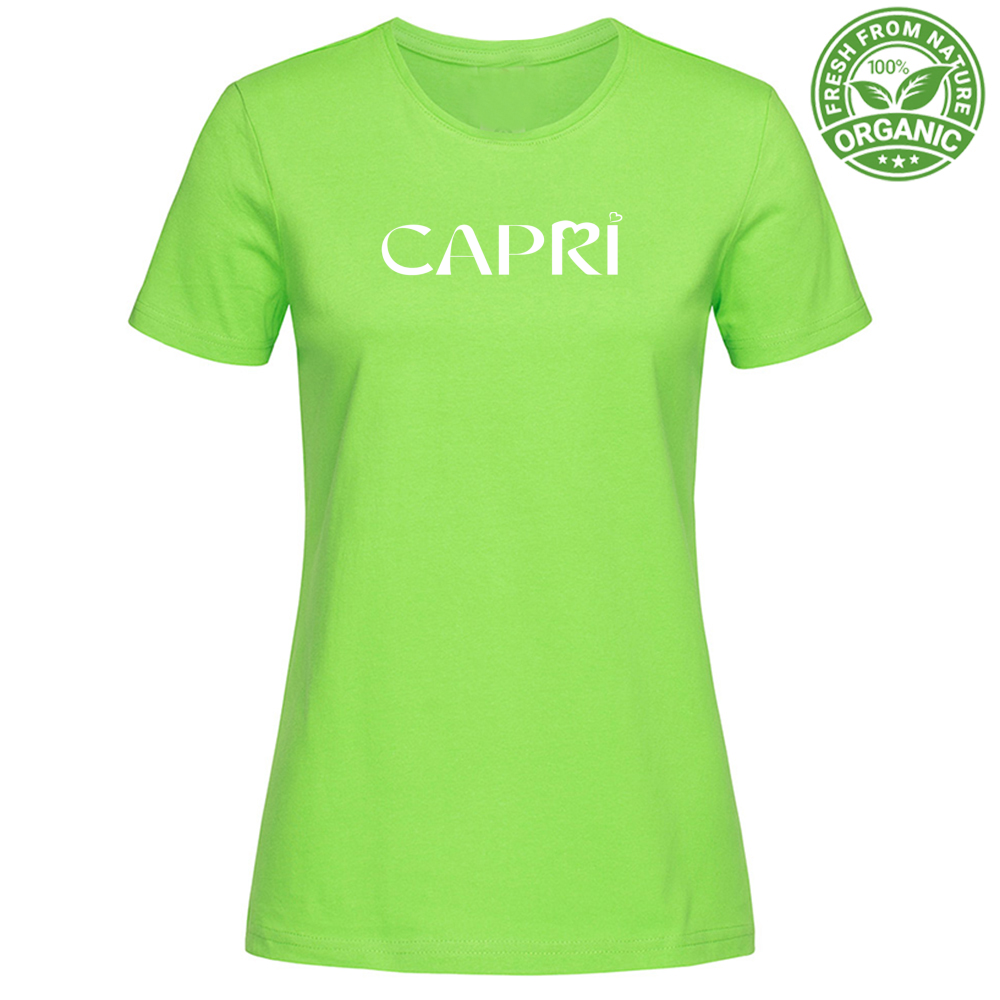 Woman Organic CAPRI MINIMAL T-Shirt WITH WHITE WRITING