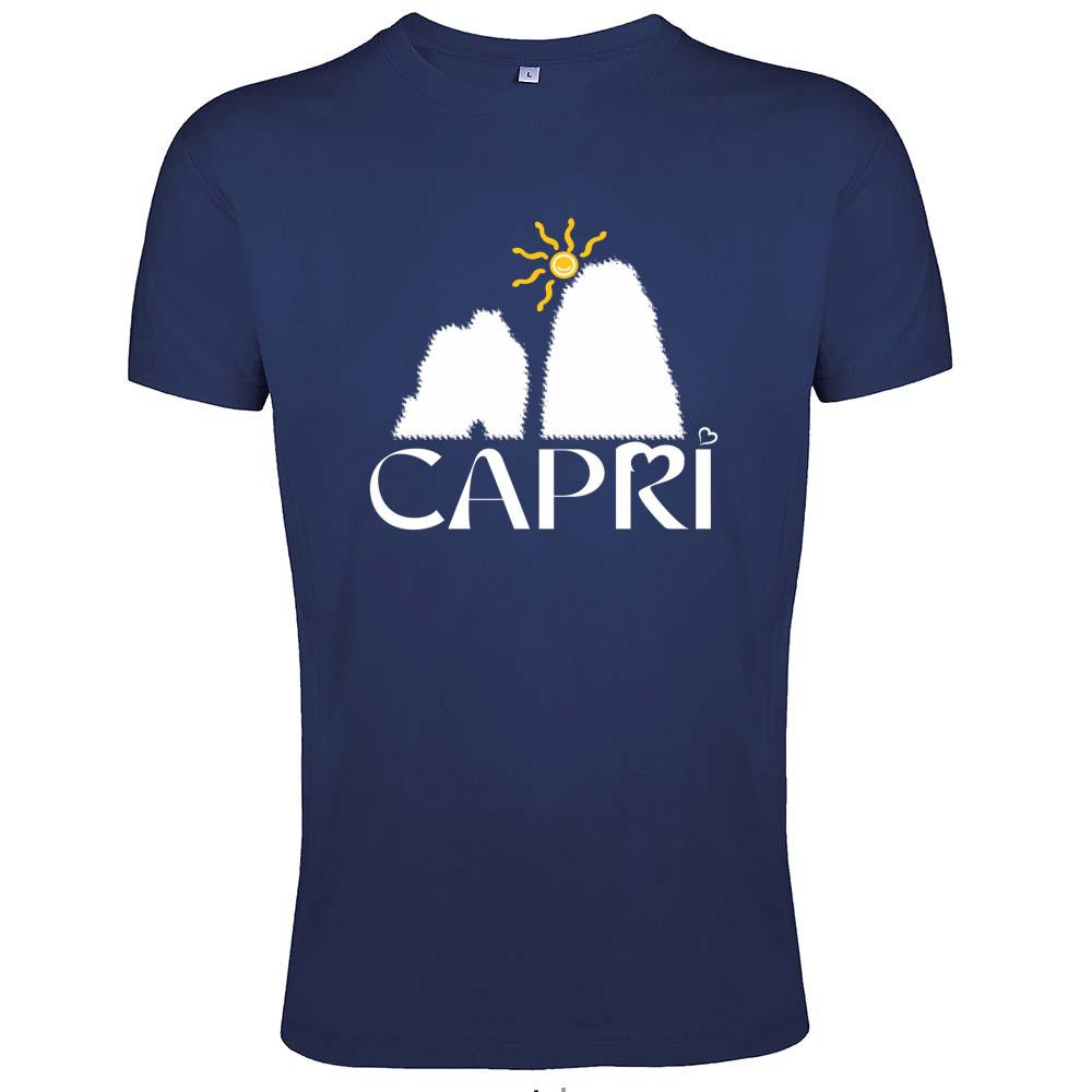 Men Fit T-Shirt CAPRI HAPPY FARAGLIONI WHITE