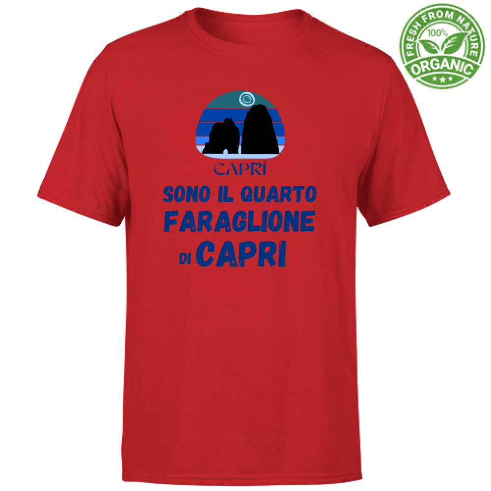T-Shirt Unisex Organic SONO IL QUARTO FARAGLIONE DI CAPRI SCRITTA BLUE