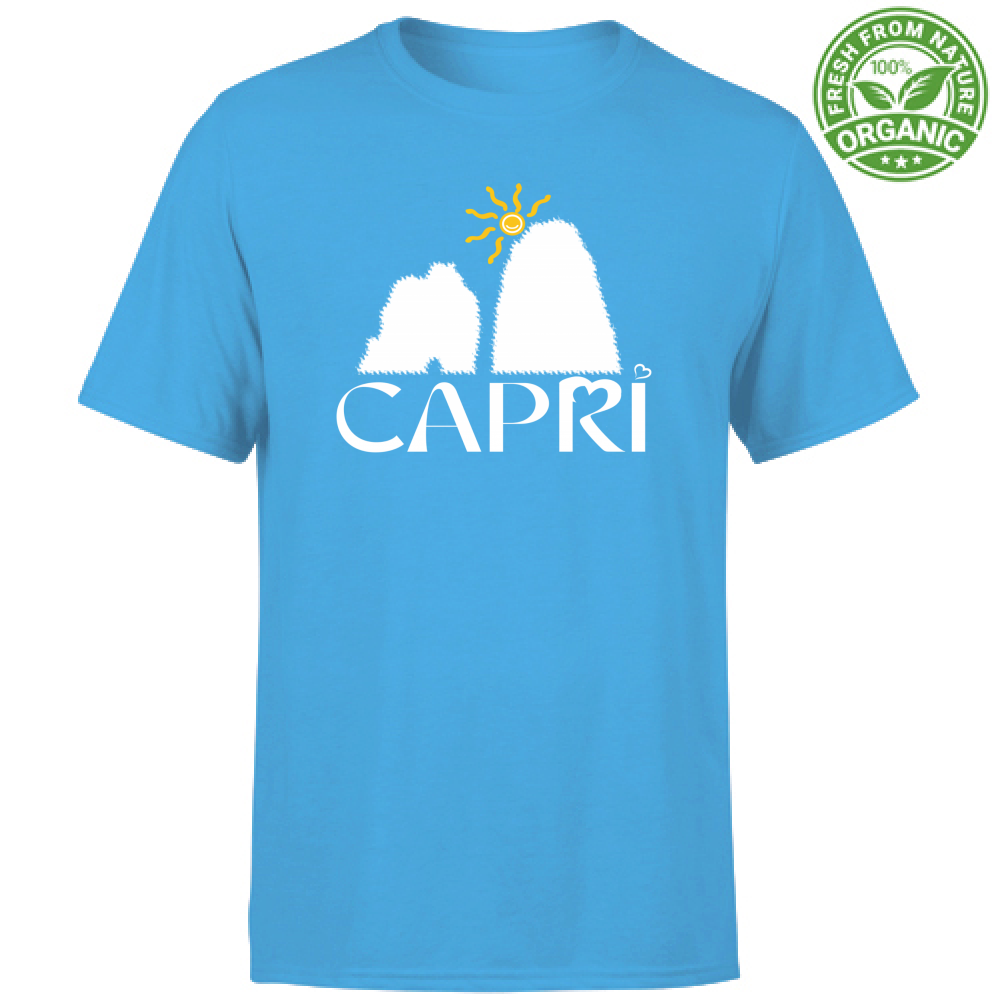 T-Shirt Unisex Organic CAPRI HAPPY FARAGLIONI WHITE