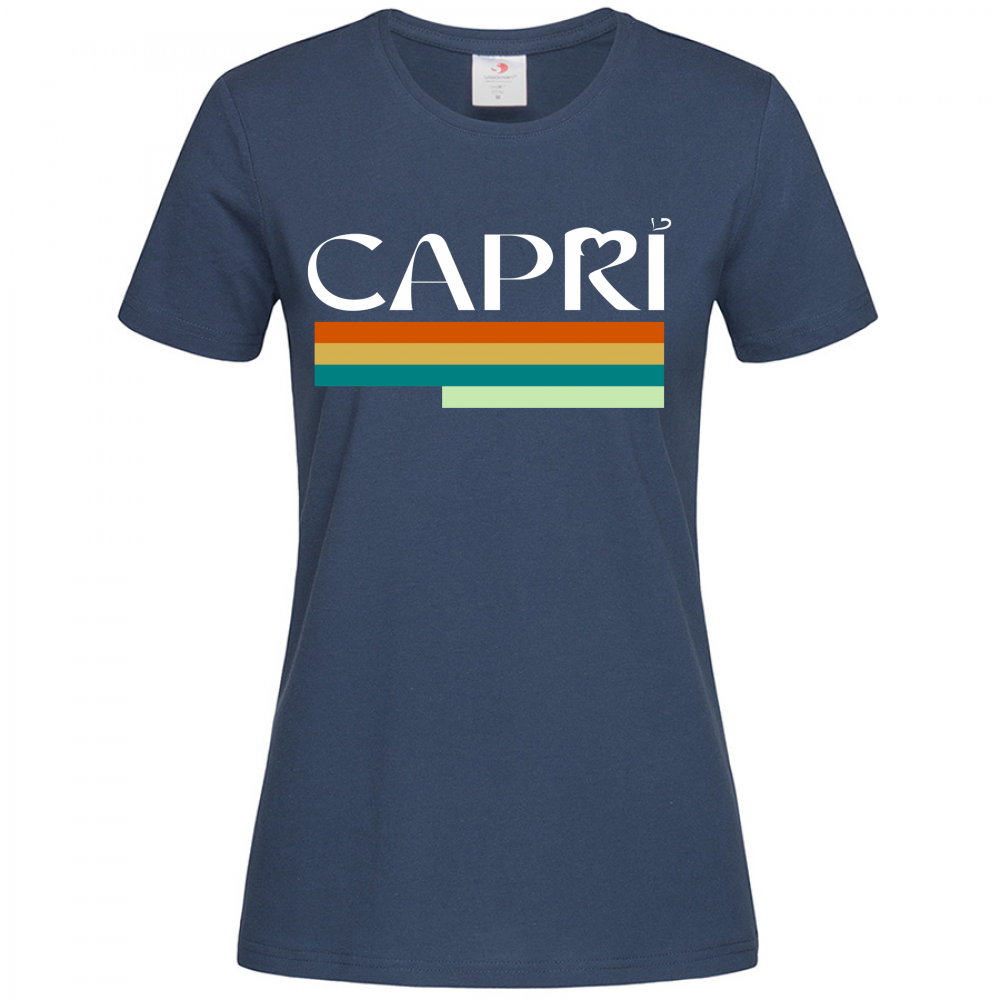 T-Shirt Women Premium CAPRI TECHNICOLOR WHITE WRITING