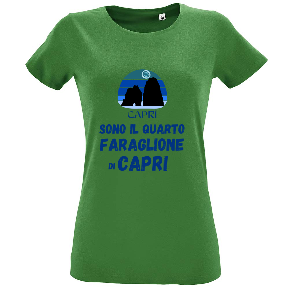 T-Shirt Women Fit SONO IL QUARTO FARAGLIONE DI CAPRI SCRITTA BLUE