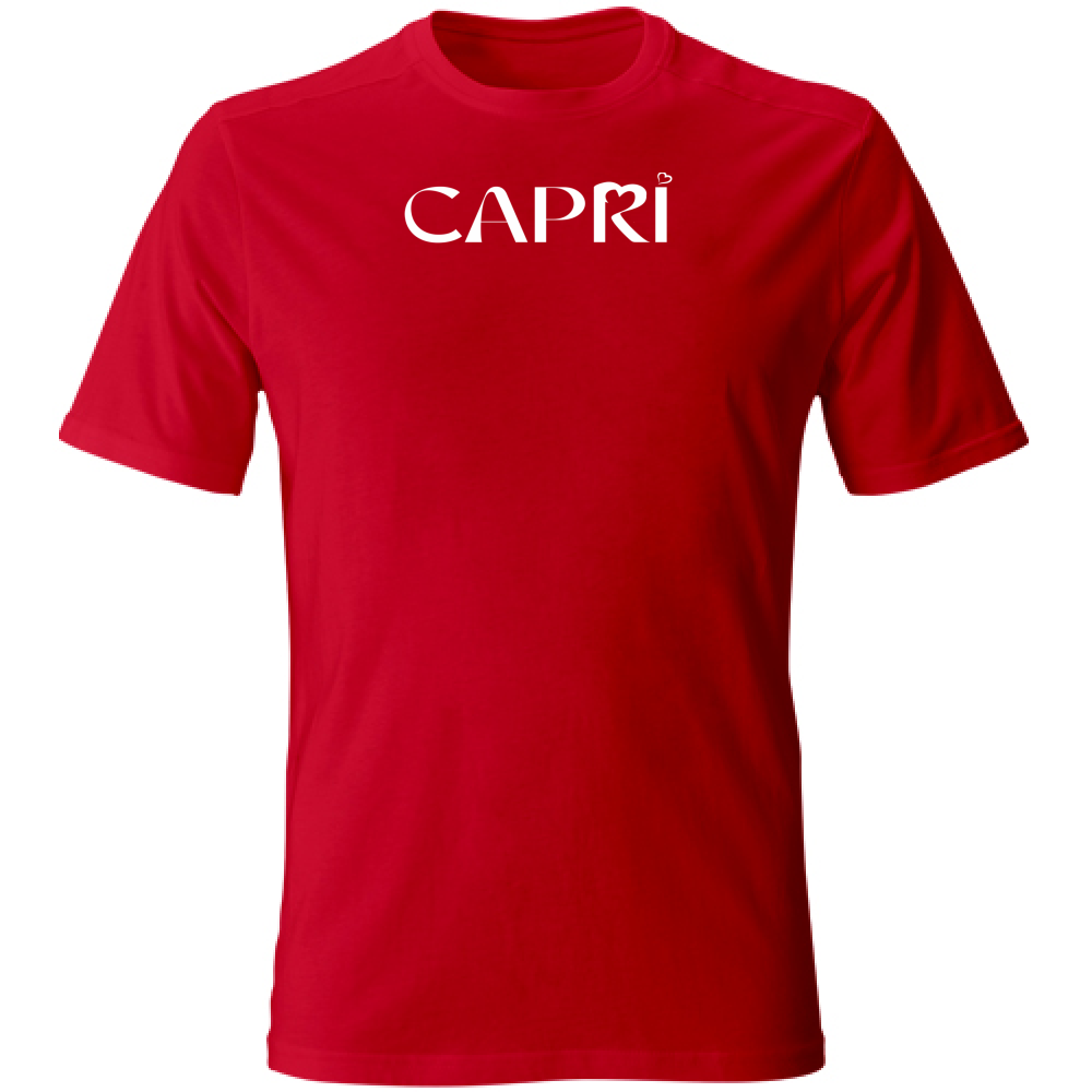 T-Shirt Unisex Large CAPRI MINIMAL SCRITTA BIANCA