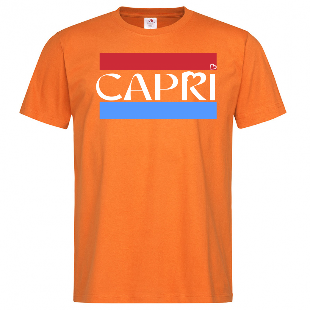 T-Shirt Men Premium CAPRI FASCIA ROSSO BLUE BIANCO
