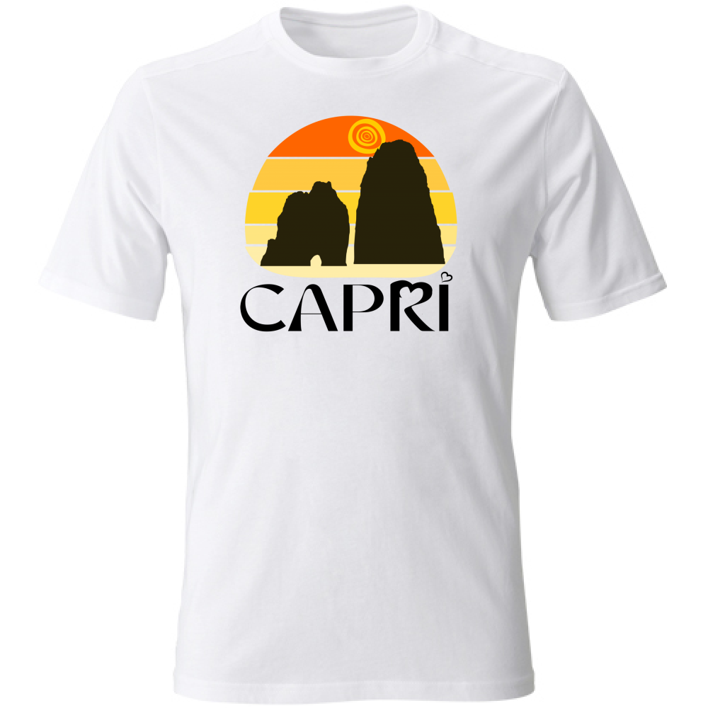 Unisex Large T-Shirt CAPRI SUNSET VINTAGE BLACK WRITING