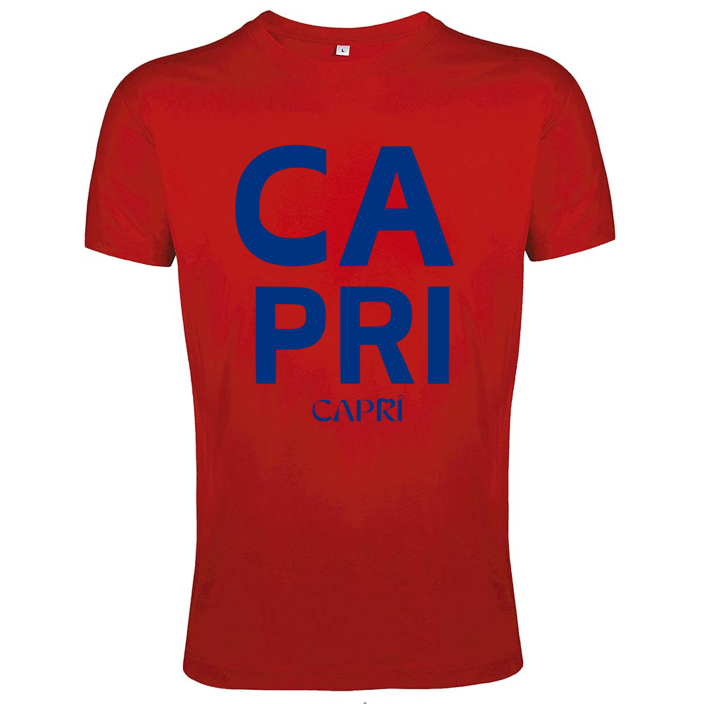 T-Shirt Men Fit CAPRI DESIGN SCRITTA BLUE