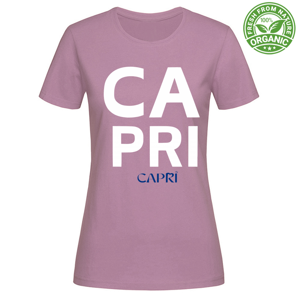 T-Shirt Woman Organic CAPRI DESIGN SCRITTA BIANCA