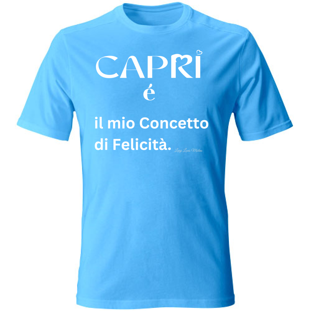 T-Shirt Bambino Capri é il mio concetto di Felicità scritta Bian