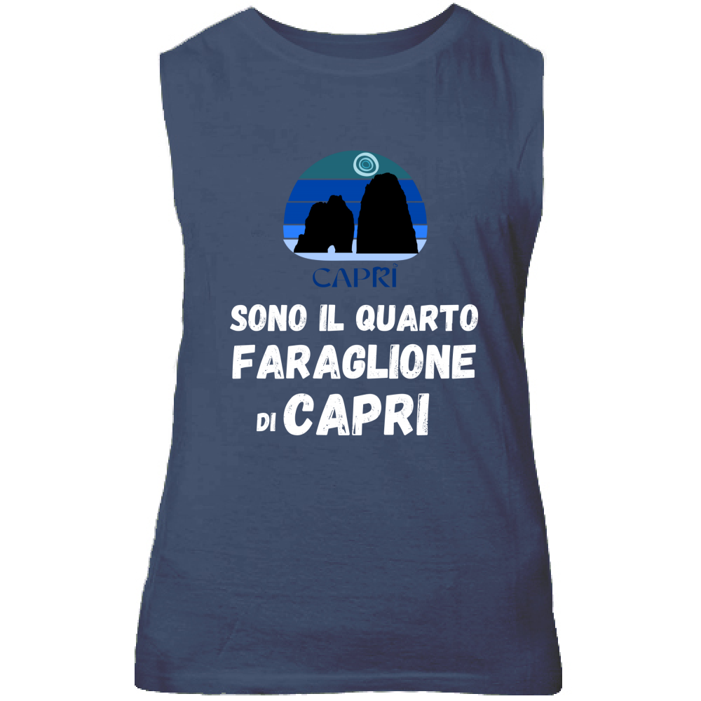 Canotta Unisex SONO IL QUARTO FARAGLIONE DI CAPRI SCRITTA BIANCA