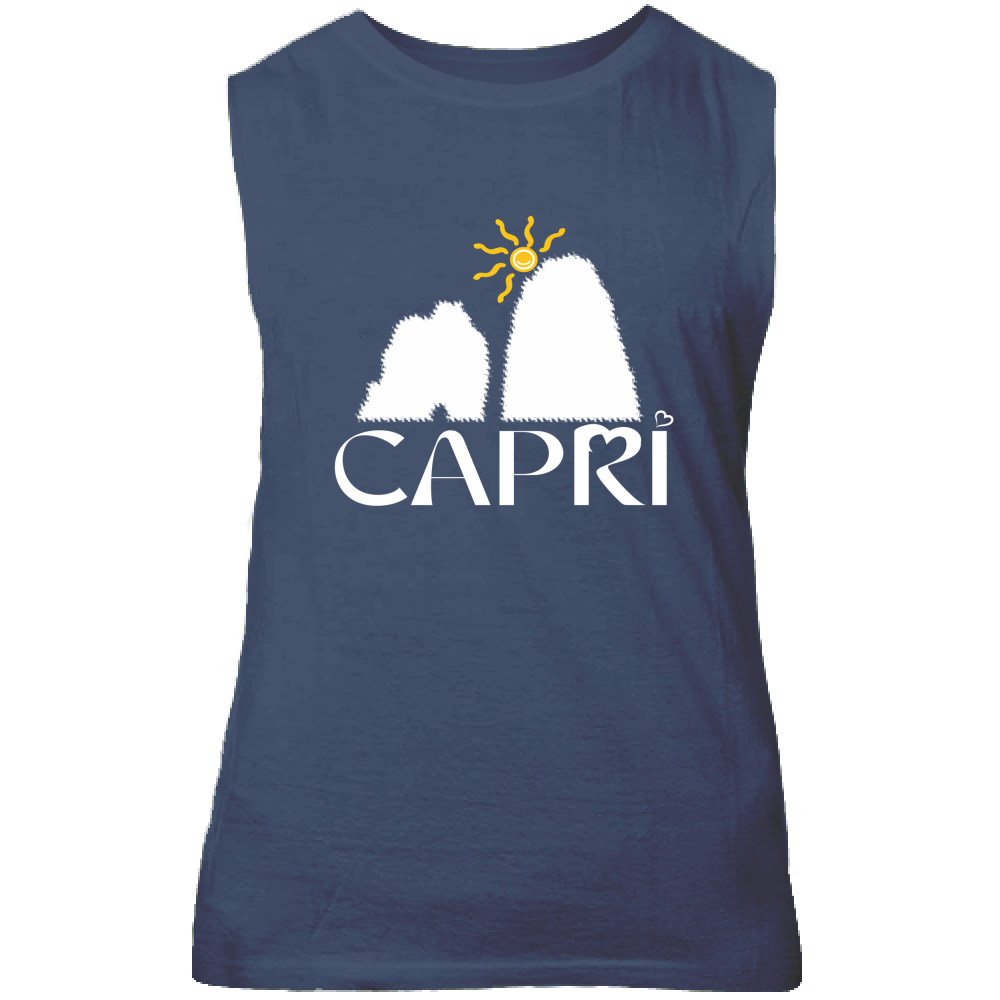 Canotta Unisex CAPRI HAPPY FARAGLIONI WHITE