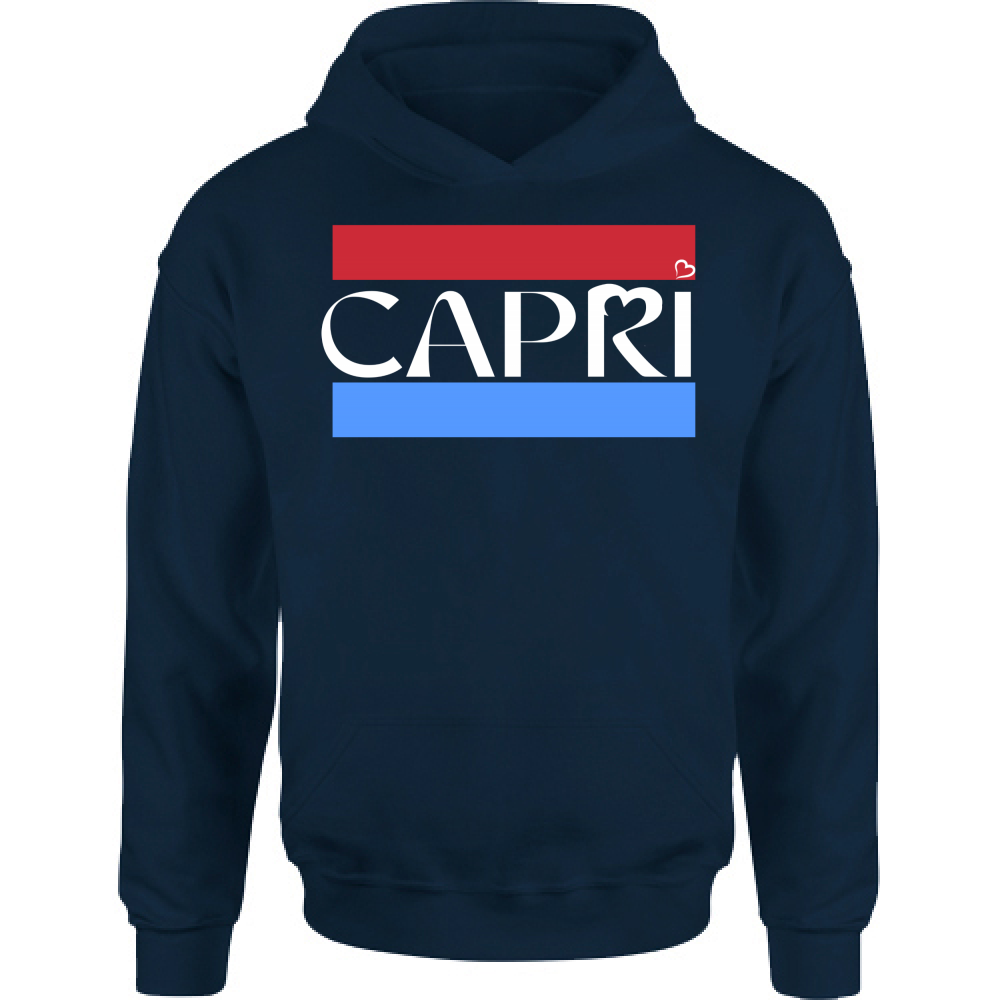 Felpa Bambino con Cappuccio CAPRI FASCIA ROSSO BLUE BIANCO