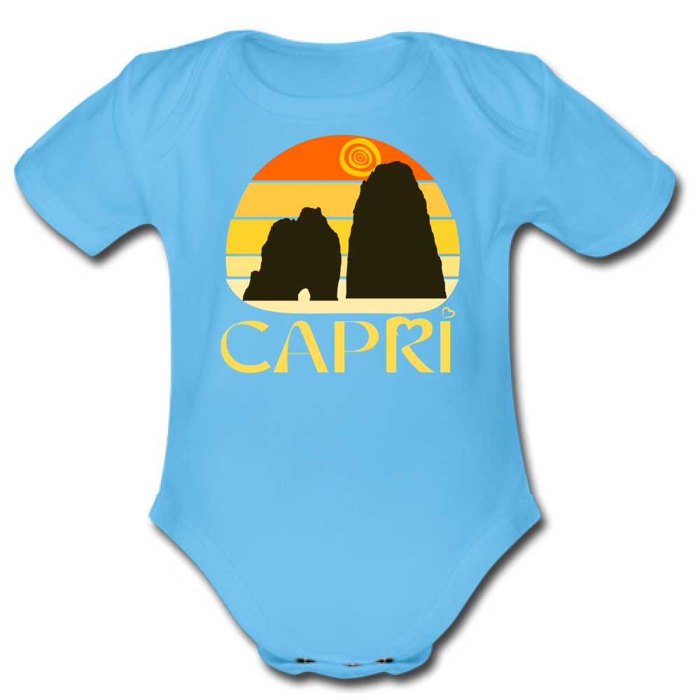 Body Bambino CAPRI TRAMONTO VINTAGE SCRITTA GIALLO