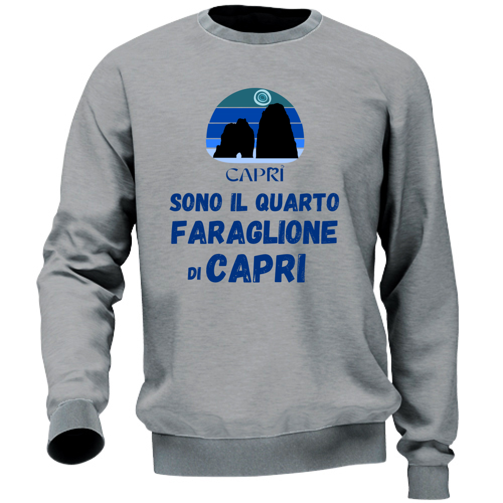 Felpa Unisex SONO IL QUARTO FARAGLIONE DI CAPRI SCRITTA BLUE