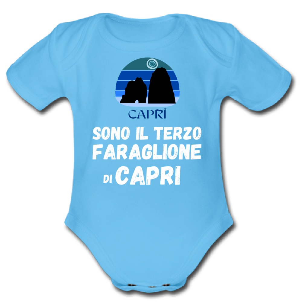 Body Bambino SONO IL TERZO FARAGLIONE DI CAPRI SCRITTA BIANCA