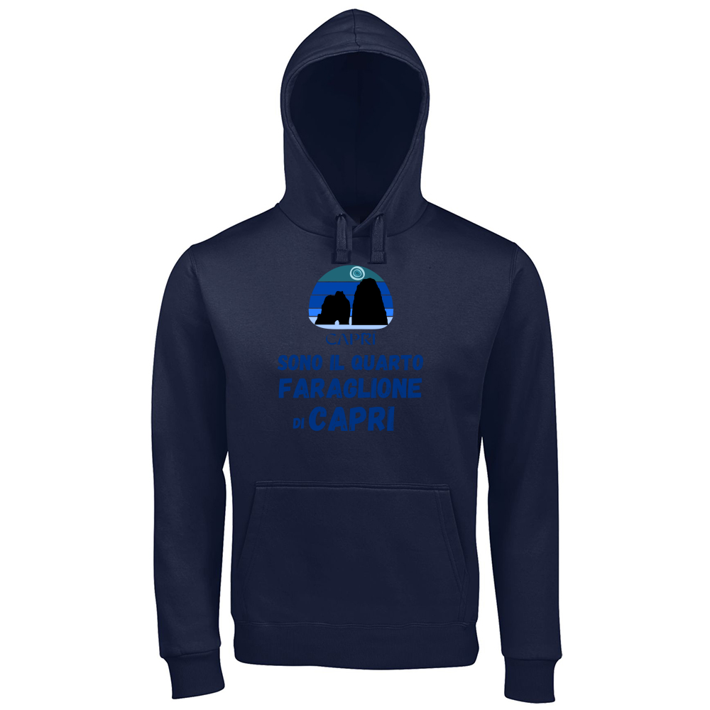 Hoodie Premium Men SONO IL QUARTO FARAGLIONE DI CAPRI SCRITTA BLUE