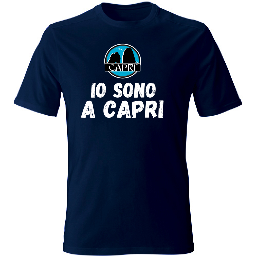 Unisex T-Shirt Large I AM IN CAPRI WHITE WRITING