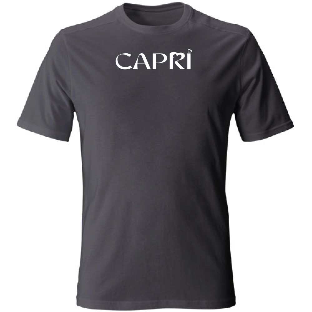 T-Shirt Unisex Large CAPRI MINIMAL SCRITTA BIANCA