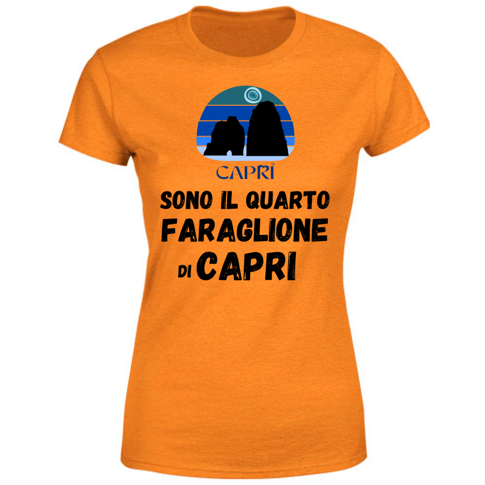 T-Shirt Donna SONO IL QUARTO FARAGLIONE DI CAPRI SCRITTA NERA