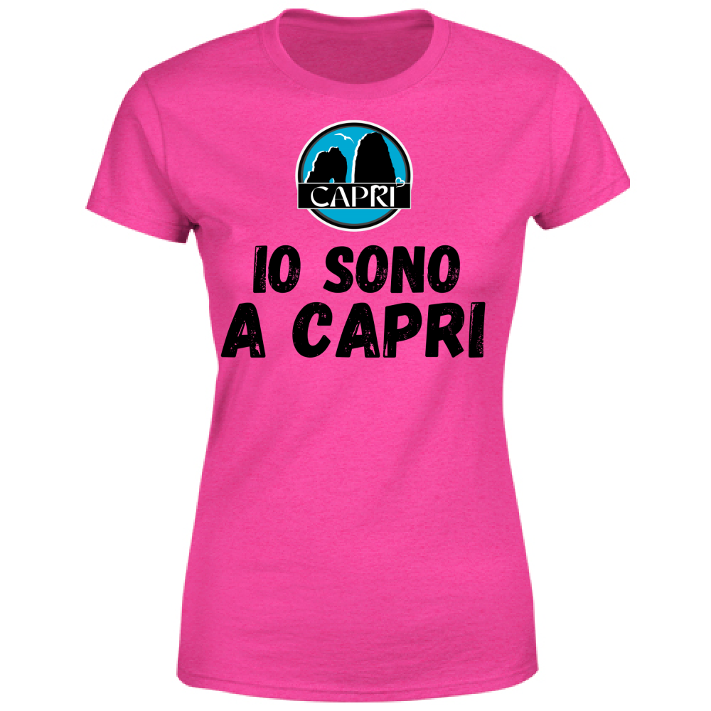 T-Shirt Donna IO SONO A CAPRI SCRITTA NERA